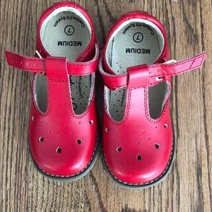 Red Leather Sherry Footmates size 7